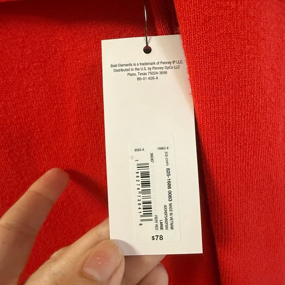 New BOLD elements Vibrant Red Knit dress - Picture 8 of 11